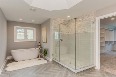 Renovated Bathroom with Custom Glass Shower Enclosure