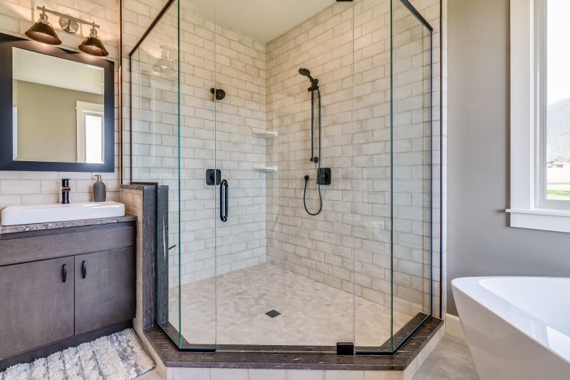Modern Shower with Frameless Glass Walls